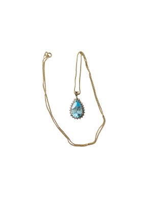 Bespoke Pear Shaped Topaz & Diamond Necklace