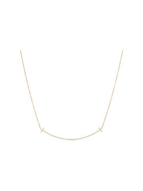 Tiffany & Co. 18kt Yellow Gold Diamond Tiffany T Smile Pendant