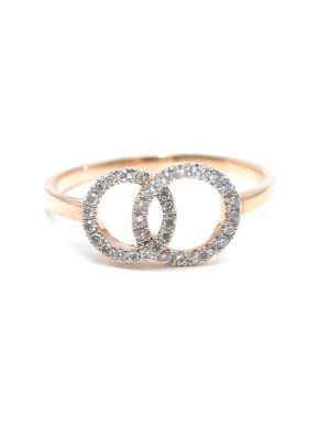 Bespoke Diamond Double Loop 18kt Rose Gold Ring
