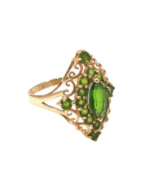Bespoke Yellow Gold Diopside Marquise Ring