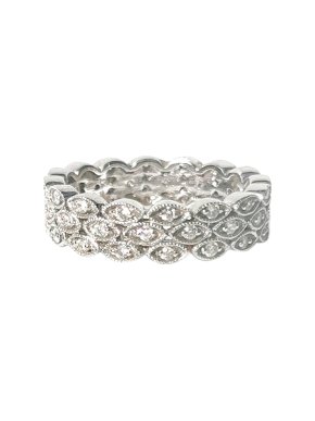 Luke Stockley 18ct White Gold Diamond Filigree Eternity Ring
