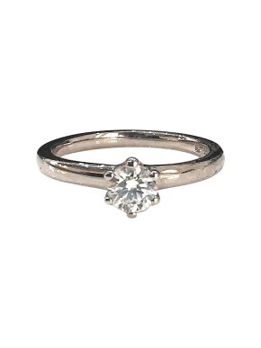Cred Bespoke 18ct White Gold Diamond Solitaire Ring