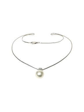 Bespoke 18ct White Gold South Sea pearl & Diamond Pendant
