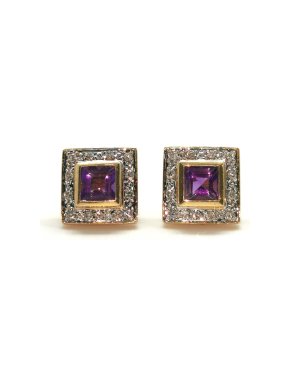 Bespoke Amethyst and diamond earrings