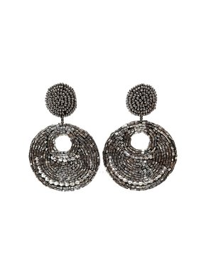 Kenneth Lane Beaded Hoop Drop Earrings