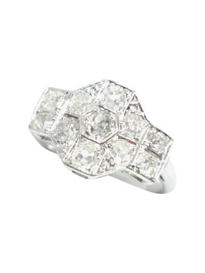Bespoke 18ct White Gold Diamond Cluster Ring