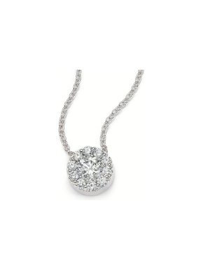 Hearts on Fire 18ct White Gold Diamond Halo Pendant