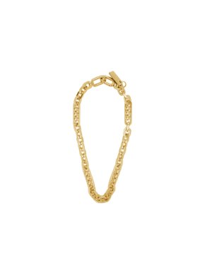 Prada Gold Tone Chain & Ball Hoop Necklace