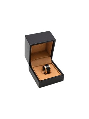 Bvlgari B.Zero1 Black & Rose Gold Enamel Ring
