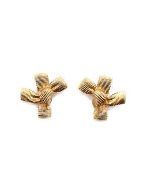 Dior Vintage Gold Bow Clip Earrings