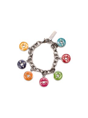 Shanghai Tang Silver & Multi Enamel Charm Bracelet