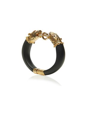 Carole Tanenbaum 1980'S Unsigned goldtone leopard heads bracelet