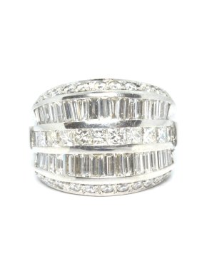 Bespoke 18ct white gold & diamond cocktail ring