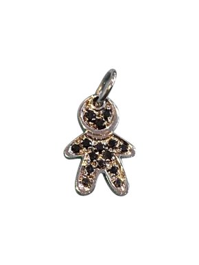 Bespoke Black Diamond Gingerbread Man Pendant
