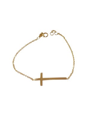 Bespoke Aylo 14ct Gold Cross Bracelet