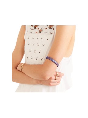 Chloe Gold Tone Blue Striped Bracelet