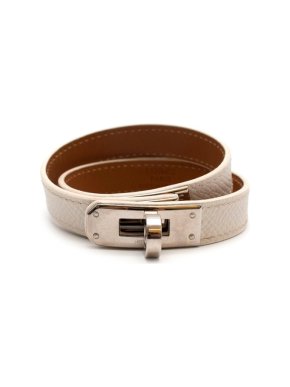 Hermes Craie Epsom Leather Kelly Double Tour Bracelet PHW