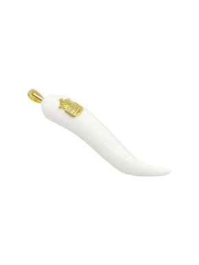 De Grisogono White Ceramic Crest Pendant