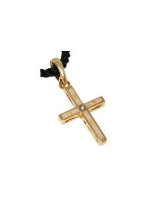 Faberge Limited Edition 18ct Yellow Gold Diamond Cross Pendant