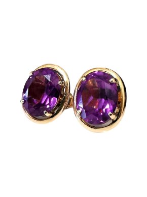 Bespoke Vintage Rose Gold Alexandrite Earrings