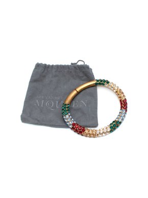 Alexander McQueen Multicolour Crystal Embellished Tubular Choker