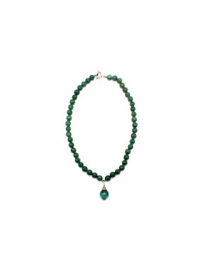Bespoke Green Agate Pendant Beaded Necklace