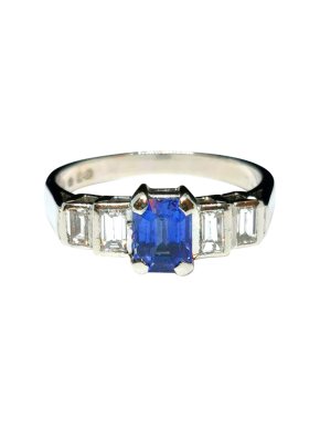 Bespoke Platinum Set Sapphire & Diamond RIng