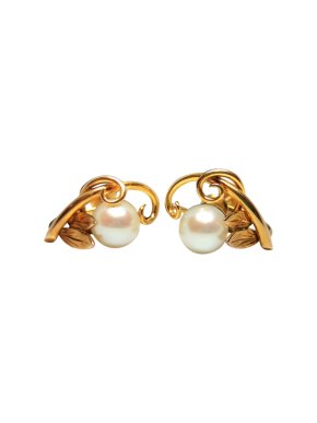 Bespoke 14ct Yellow Gold Natural Pearl Earrings