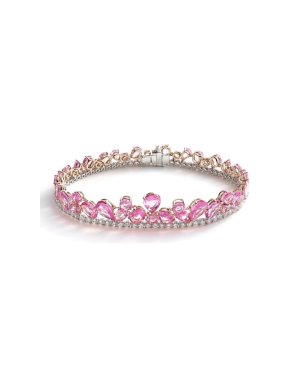 William & Son Beneath The Rose Diamond & Pink Sapphire Bracelet