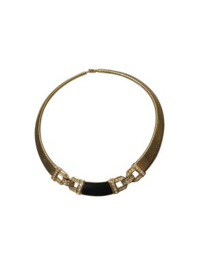 Christian Dior Vintage Enamel & Crystal Collar Necklace