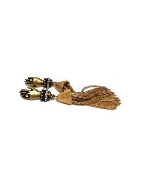 Lulu Frost Gold Tone Hand Tassel Earrings