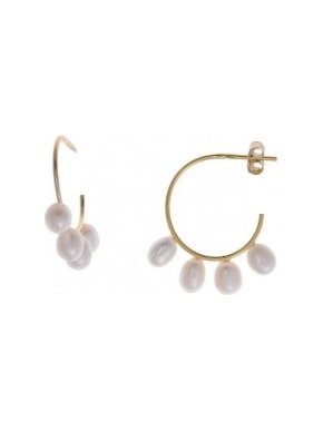 Salvatore Plata Freshwater Pearl Hoop Earrings