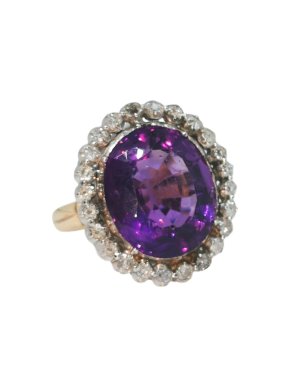 Bespoke Diamond & Amethyst Cocktail Ring