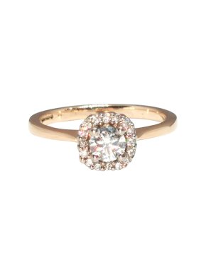 Cred Bespoke Halo Diamond Yellow Gold Ring