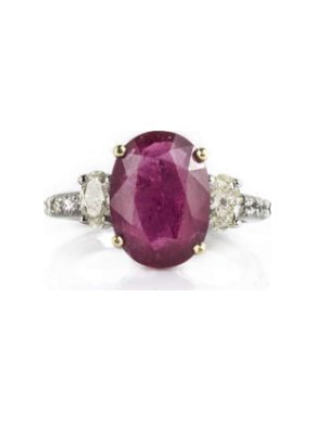 Bespoke 18k White Gold Ruby and Diamond Ring