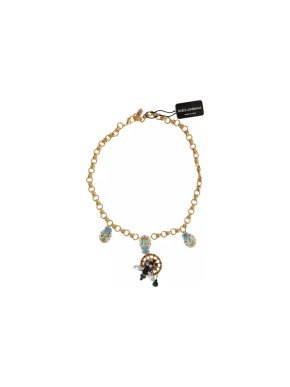 Dolce & Gabbana Gold Tone Crystal Embellished Necklace
