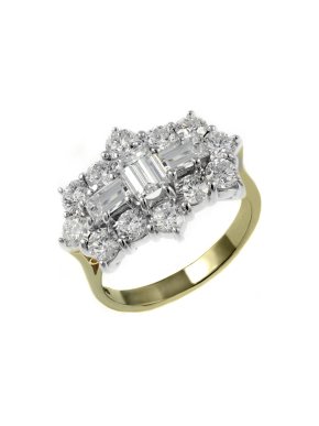 Mr Harold & Son 18ct yellow gold 2.56ct baguette diamond cluster ring