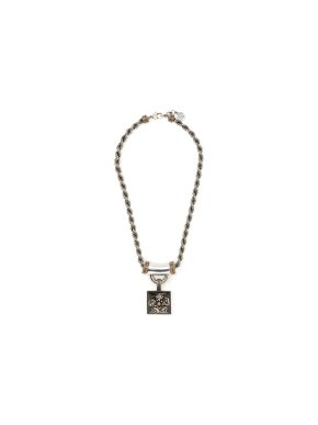 Alexander McQueen Antique Silver Rose Necklace