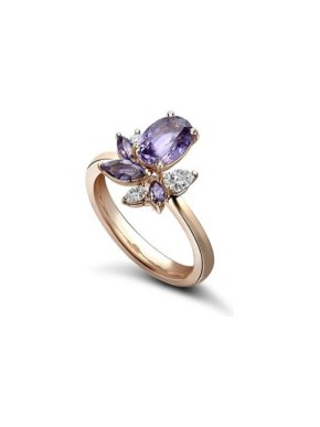 William & Son Purple Sapphire Ballet Ring