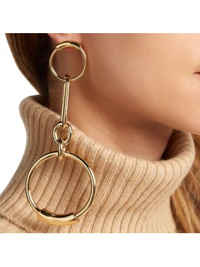 Chloe Gold Tone Chain Link Hoop Earrings