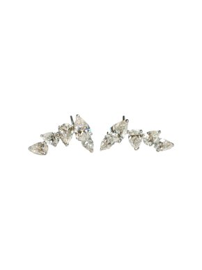 William & Son 18kt White Gold Diamond Mya Earrings