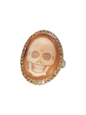Amedeo Crystal Embellished Shell Skull Ring