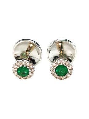 William & Son diamond and emerald earrings