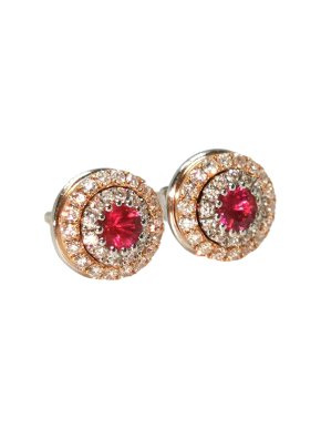 William & Son interchangeable ruby and diamond earrings