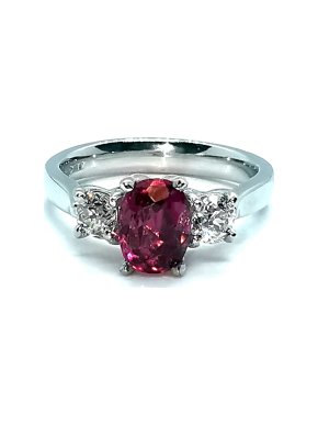 David Simmons fine pink tourmaline and diamond trilogy ring