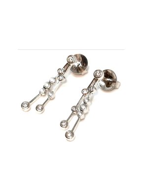 Bespoke 18ct White Gold Diamond Droplet Earrings