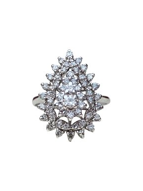 Bespoke 14ct White Gold Diamond Cluster Ring
