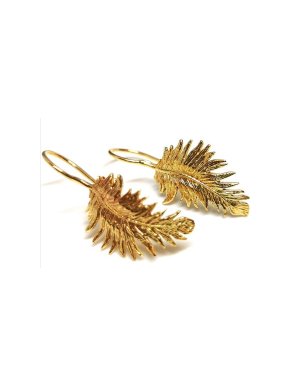 Dower & Hall Gold Tone Leaf Earrings