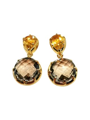 Fiorelli Chocolate Topaz & Citrine Drop Earrings