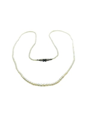 Bespoke Antique Pearl & Diamond Necklace